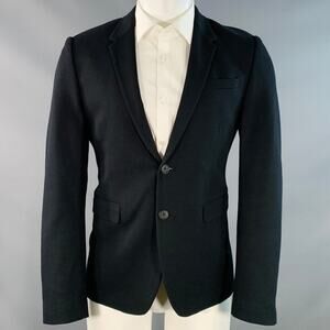 PAUL SMITH Size 40 Black Viscose Cotton Notch Lapel Sport Coat